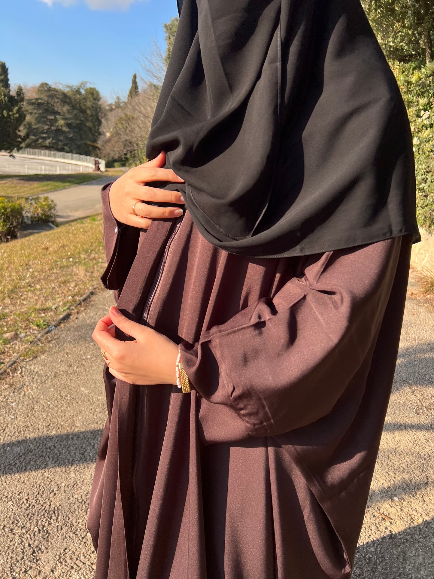 Abaya Hafsa Marron chocolat (nidha)