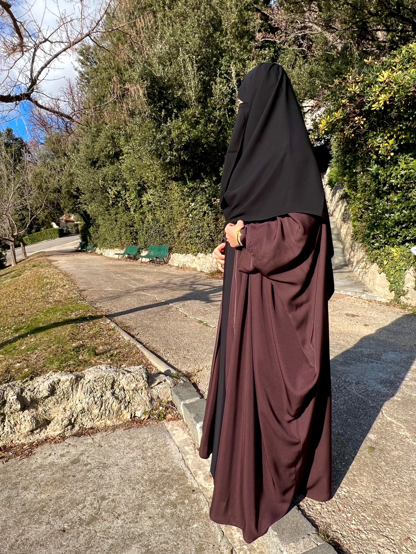 Abaya Hafsa Marron chocolat (nidha)