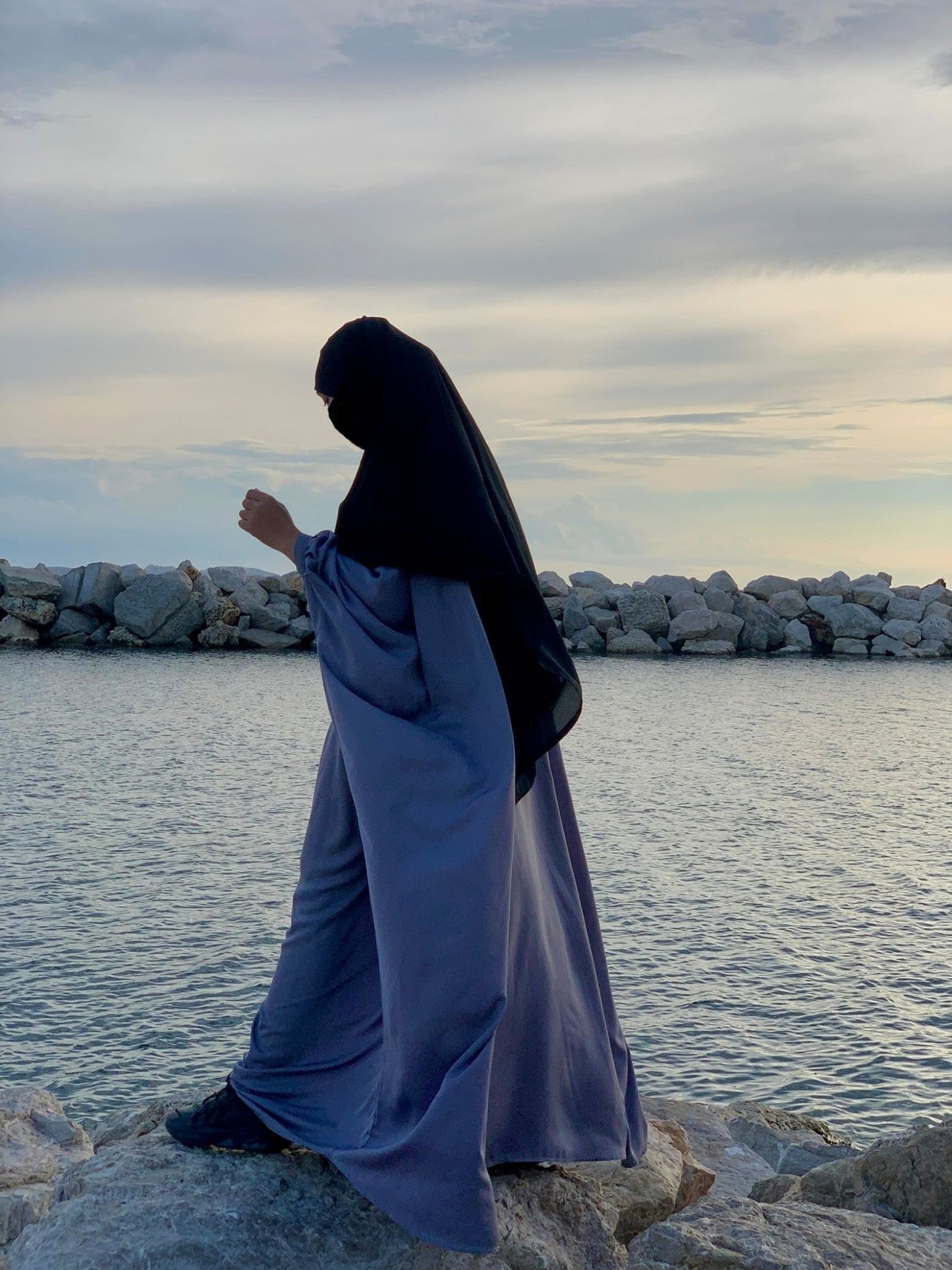 Abaya Médina gris (nidha)