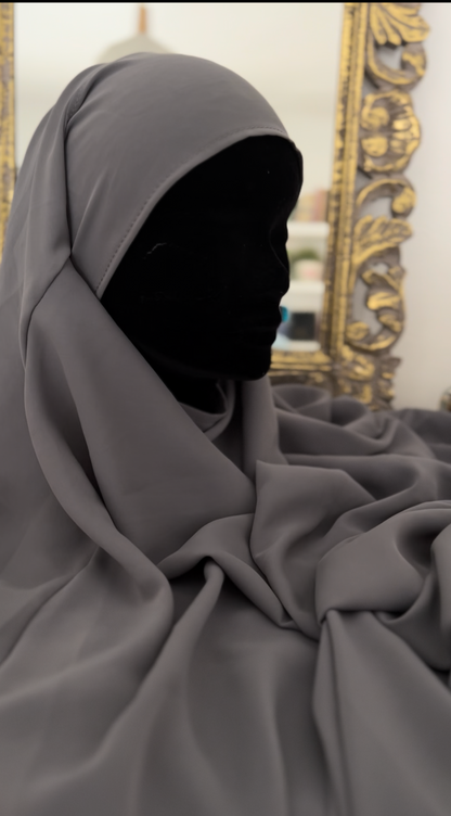 Khimar Layna gris (soie de medine)