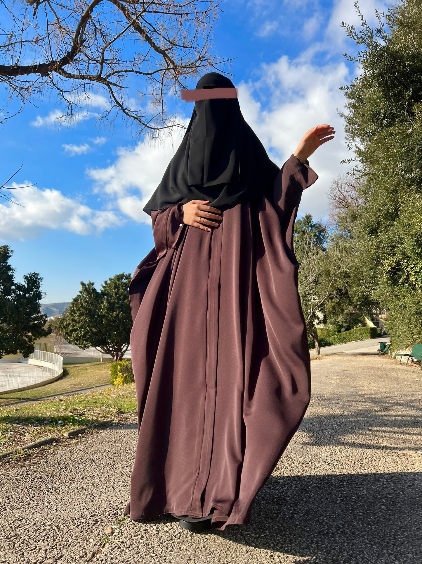 Abaya Hafsa Marron chocolat (nidha)