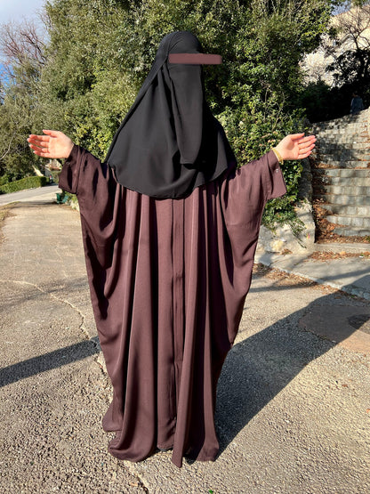 Abaya Hafsa Marron chocolat (nidha)